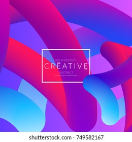 Abstract 3d liquid fluid color shape. Creative Modern Square wed banner template. Bright neon gradient blend creating innovative 3D effect. Art vector background futuristic design.