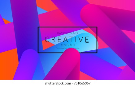 Abstract 3d liquid fluid color shape. Creative modern cover template. Bright neon gradient blend creating innovative 3D effect. Art vector background futuristic design.