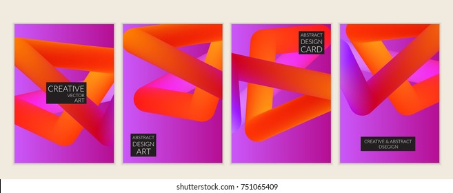 Abstract 3d liquid fluid color shape. Creative modern cover template. Bright neon gradient blend creating innovative 3D effect. Art vector background futuristic design.