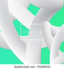 Abstract 3d liquid fluid color shape. Creative Modern vertical social media banner template. Bright neon gradient blend creating innovative 3D effect. Art vector background futuristic design.