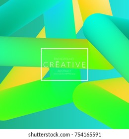 Abstract 3d liquid fluid color shape. Creative Modern Square wed banner template. Bright neon gradient blend creating innovative 3D effect. Art vector background futuristic design.