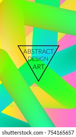 Abstract 3d liquid fluid color shape. Creative Modern vertical wed banner template. Bright neon gradient blend creating innovative 3D effect. Art vector background futuristic design.
