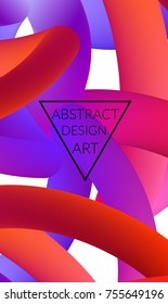Abstract 3d liquid fluid color shape. Creative Modern vertical wed banner template. Bright neon gradient blend creating innovative 3D effect. Art vector background futuristic design.