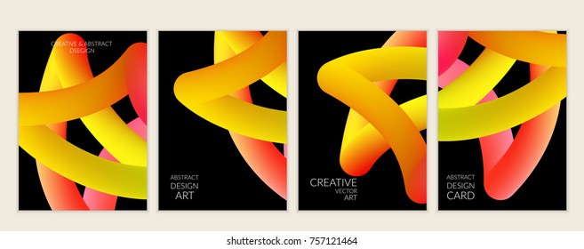 Abstract 3d liquid fluid color shape. Creative modern cover template. Bright neon gradient blend creating innovative 3D effect. Art vector background futuristic design.