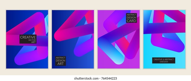 Abstract 3d liquid fluid color shape. Creative Modern vertical social media banner template. Bright neon gradient blend creating innovative 3D effect. Art vector background futuristic design.