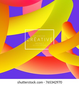 Abstract 3d liquid fluid color shape. Creative Modern Square wed banner template. Bright neon gradient blend creating innovative 3D effect. Art vector background futuristic design.