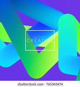 Abstract 3d liquid fluid color shape. Creative Modern vertical social media banner template. Bright neon gradient blend creating innovative 3D effect. Art vector background futuristic design.