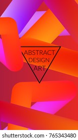 Abstract 3d liquid fluid color shape. Creative Modern vertical social media banner template. Bright neon gradient blend creating innovative 3D effect. Art vector background futuristic design.