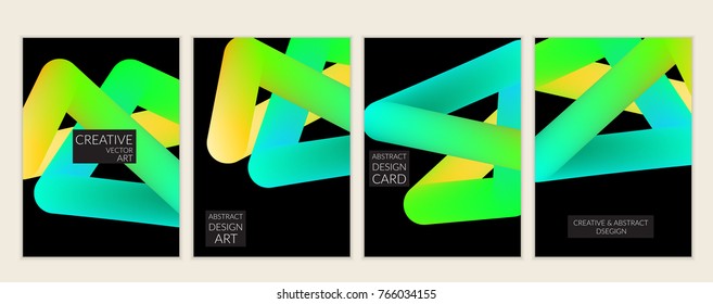 Abstract 3d liquid fluid color shape. Creative modern cover template. Bright neon gradient blend creating innovative 3D effect. Art vector background futuristic design.