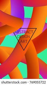 Abstract 3d liquid fluid color shape. Creative Modern vertical wed banner template. Bright neon gradient blend creating innovative 3D effect. Art vector background futuristic design.
