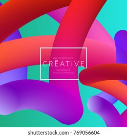 Abstract 3d liquid fluid color shape. Creative Modern vertical social media banner template. Bright neon gradient blend creating innovative 3D effect. Art vector background futuristic design.