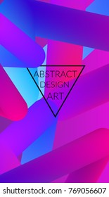 Abstract 3d liquid fluid color shape. Creative Modern vertical social media banner template. Bright neon gradient blend creating innovative 3D effect. Art vector background futuristic design.
