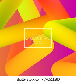 Abstract 3d liquid fluid color shape. Creative Modern vertical social media banner template. Bright neon gradient blend creating innovative 3D effect. Art vector background futuristic design.