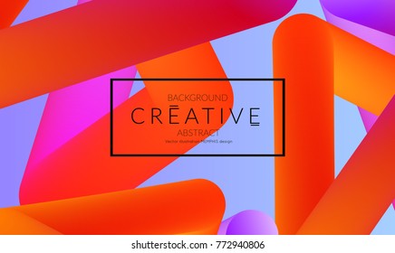Abstract 3d liquid fluid color shape. Creative Modern vertical social media banner template. Bright neon gradient blend creating innovative 3D effect. Art vector background futuristic design.
