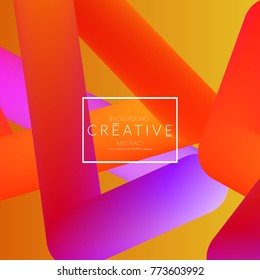 Abstract 3d liquid fluid color shape. Creative Modern Square wed banner template. Bright neon gradient blend creating innovative 3D effect. Art vector background futuristic design.