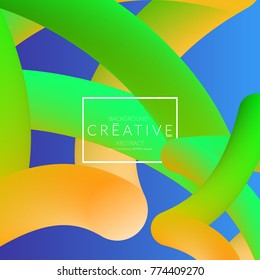 Abstract 3d liquid fluid color shape. Creative Modern Square wed banner template. Bright neon gradient blend creating innovative 3D effect. Art vector background futuristic design.