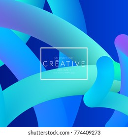 Abstract 3d liquid fluid color shape. Creative Modern Square wed banner template. Bright neon gradient blend creating innovative 3D effect. Art vector background futuristic design.
