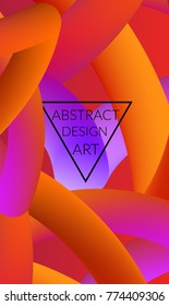 Abstract 3d liquid fluid color shape. Creative Modern vertical wed banner template. Bright neon gradient blend creating innovative 3D effect. Art vector background futuristic design.