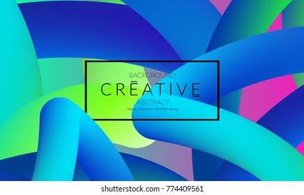 Abstract 3d liquid fluid color shape. Creative Modern vertical social media banner template. Bright neon gradient blend creating innovative 3D effect. Art vector background futuristic design.