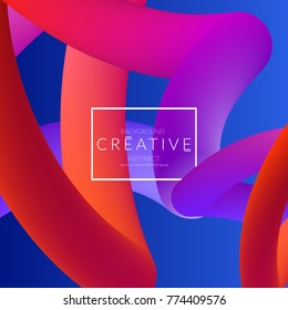 Abstract 3d liquid fluid color shape. Creative Modern vertical social media banner template. Bright neon gradient blend creating innovative 3D effect. Art vector background futuristic design.