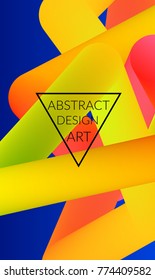 Abstract 3d liquid fluid color shape. Creative Modern vertical social media banner template. Bright neon gradient blend creating innovative 3D effect. Art vector background futuristic design.