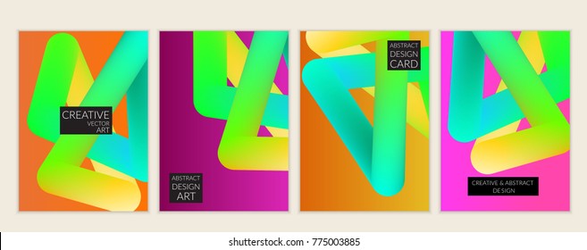 Abstract 3d liquid fluid color shape. Creative modern cover template. Bright neon gradient blend creating innovative 3D effect. Art vector background futuristic design.