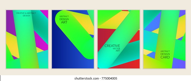 Abstract 3d liquid fluid color shape. Creative modern cover template. Bright neon gradient blend creating innovative 3D effect. Art vector background futuristic design.