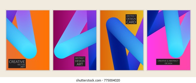 Abstract 3d liquid fluid color shape. Creative modern cover template. Bright neon gradient blend creating innovative 3D effect. Art vector background futuristic design.