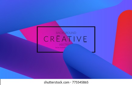 Abstract 3d liquid fluid color shape. Creative Modern vertical social media banner template. Bright neon gradient blend creating innovative 3D effect. Art vector background futuristic design.