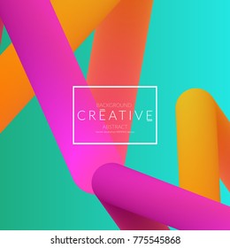 Abstract 3d liquid fluid color shape. Creative Modern Square wed banner template. Bright neon gradient blend creating innovative 3D effect. Art vector background futuristic design.