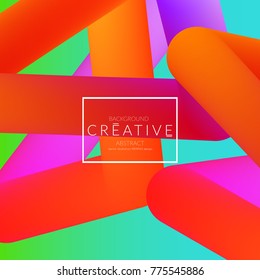 Abstract 3d liquid fluid color shape. Creative Modern Square wed banner template. Bright neon gradient blend creating innovative 3D effect. Art vector background futuristic design.