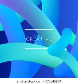 Abstract 3d liquid fluid color shape. Creative Modern Square wed banner template. Bright neon gradient blend creating innovative 3D effect. Art vector background futuristic design.