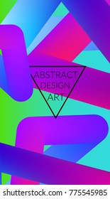 Abstract 3d liquid fluid color shape. Creative Modern vertical social media banner template. Bright neon gradient blend creating innovative 3D effect. Art vector background futuristic design.