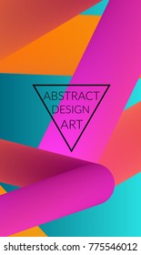 Abstract 3d liquid fluid color shape. Creative Modern vertical social media banner template. Bright neon gradient blend creating innovative 3D effect. Art vector background futuristic design.