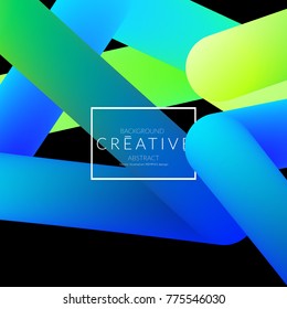 Abstract 3d liquid fluid color shape. Creative Modern vertical social media banner template. Bright neon gradient blend creating innovative 3D effect. Art vector background futuristic design.