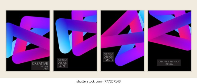 Abstract 3d liquid fluid color shape. Creative modern cover template. Bright neon gradient blend creating innovative 3D effect. Art vector background futuristic design.