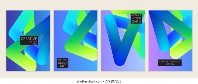 Abstract 3d liquid fluid color shape. Creative modern cover template. Bright neon gradient blend creating innovative 3D effect. Art vector background futuristic design.
