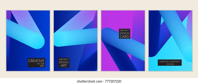 Abstract 3d liquid fluid color shape. Creative modern cover template. Bright neon gradient blend creating innovative 3D effect. Art vector background futuristic design.