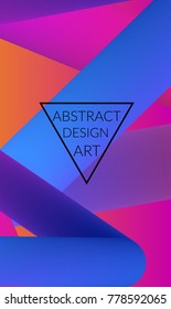 Abstract 3d liquid fluid color shape. Creative Modern vertical wed banner template. Bright neon gradient blend creating innovative 3D effect. Art vector background futuristic design.