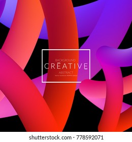 Abstract 3d liquid fluid color shape. Creative Modern Square wed banner template. Bright neon gradient blend creating innovative 3D effect. Art vector background futuristic design.