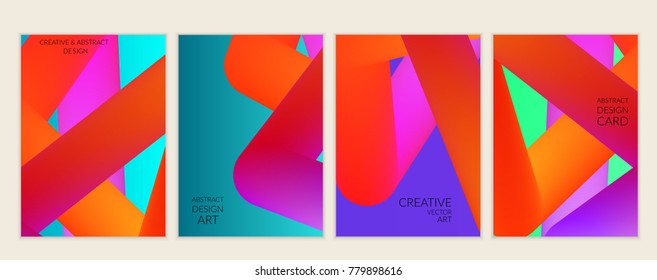 Abstract 3d liquid fluid color shape. Creative modern cover template. Bright neon gradient blend creating innovative 3D effect. Art vector background futuristic design.