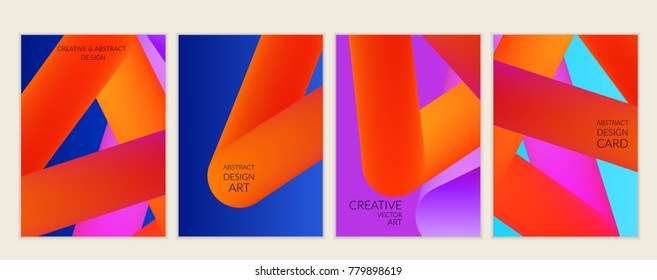 Abstract 3d liquid fluid color shape. Creative modern cover template. Bright neon gradient blend creating innovative 3D effect. Art vector background futuristic design.