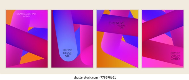 Abstract 3d liquid fluid color shape. Creative modern cover template. Bright neon gradient blend creating innovative 3D effect. Art vector background futuristic design.