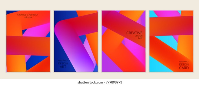 Abstract 3d liquid fluid color shape. Creative modern cover template. Bright neon gradient blend creating innovative 3D effect. Art vector background futuristic design.