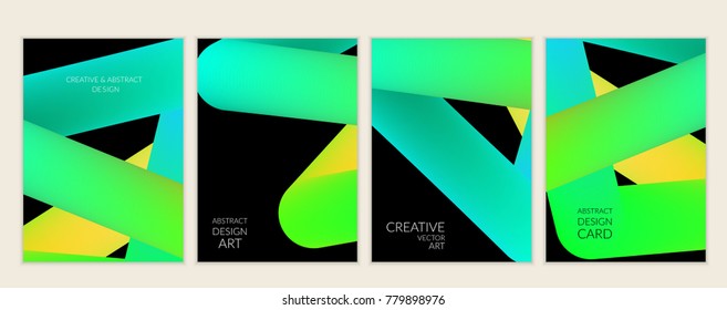 Abstract 3d liquid fluid color shape. Creative modern cover template. Bright neon gradient blend creating innovative 3D effect. Art vector background futuristic design.
