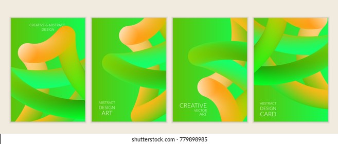 Abstract 3d liquid fluid color shape. Creative modern cover template. Bright neon gradient blend creating innovative 3D effect. Art vector background futuristic design.