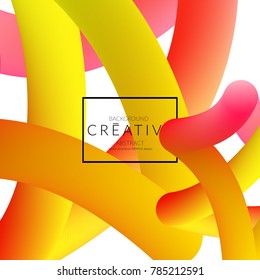 Abstract 3d liquid fluid color shape. Creative Modern Square wed banner template. Bright neon gradient blend creating innovative 3D effect. Art vector background futuristic design.