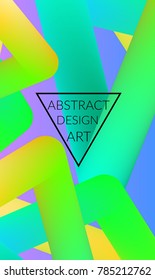 Abstract 3d liquid fluid color shape. Creative Modern vertical social media banner template. Bright neon gradient blend creating innovative 3D effect. Art vector background futuristic design.