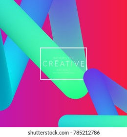 Abstract 3d liquid fluid color shape. Creative Modern vertical social media banner template. Bright neon gradient blend creating innovative 3D effect. Art vector background futuristic design.