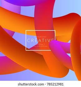 Abstract 3d liquid fluid color shape. Creative Modern vertical social media banner template. Bright neon gradient blend creating innovative 3D effect. Art vector background futuristic design.